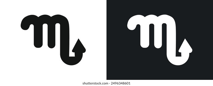 Scorpio zodiac sign icon linear graphics set vector in black