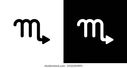 Ícone do signo do zodíaco de Escorpião logotipo linear isolado