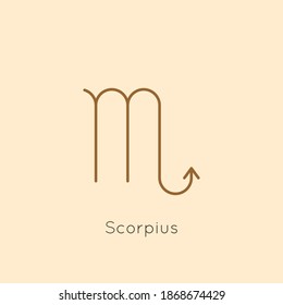 Scorpio Zodiac sign Icon in a Minimal Linear Style. Vector Horoscope Symbol for Astrology, Calendar, Tattoo, t-shirt print