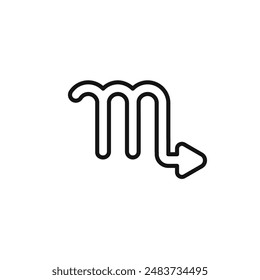 Scorpio zodiac sign icon outline collection in black