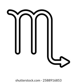 Scorpio zodiac sign icon Outline vector symbol sign