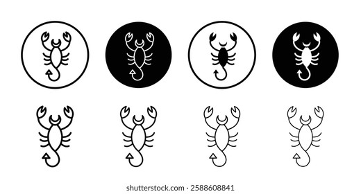 Scorpio zodiac sign icon Simple outline vector logo