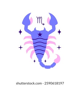 Scorpio zodiac sign in minimalist modern style on white background.