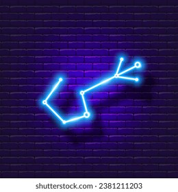 Scorpio zodiac sign neon icon. Astrological zodiac signs glowing symbol
