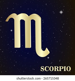 Scorpio zodiac sign in oval frame, vector Illustration. Pisces zodiac sign in circle frame, vector Illustration. Contour icon.