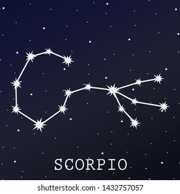 Scorpio Zodiac Sign Stars On Sky Stock Vector (Royalty Free) 1432757057