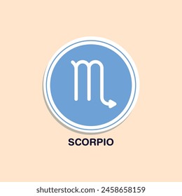 Scorpio Zodiac Sign Sticker Vector Illustration