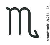 Scorpio zodiac sign. Scorpio vector astrological symbol with editable stroke