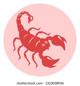 Scorpio zodiac sign. Vector illustration in cartoon simple flat style. Icon, banner.