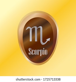 Scorpio zodiac sign, vector illustration in silver color