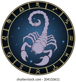 Scorpio zodiac sign. Vector Illustration 