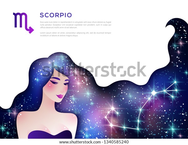 Scorpio Zodiac Sign Web Banner Layout Stock Vector (Royalty Free ...