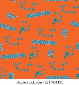 Scorpio zodiac star seamless pattern. Scorpio sign symbol stars Vector EPS10 , Design for fashion , fabric, textile, wallpaper, cover, web , wrapping and all prints 