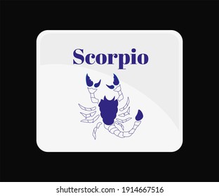 Scorpio Zodiac star sign in vector, 	Scorpius sign,  Astrological sign, Water element