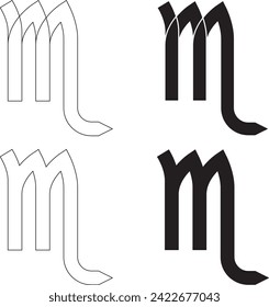 Scorpio zodiac symbol vector graphics isolated on a white background.