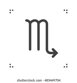 Scorpio zodiac vector sign, horoscope symbol, astrology line icon, linear logo Illustration isolated on white