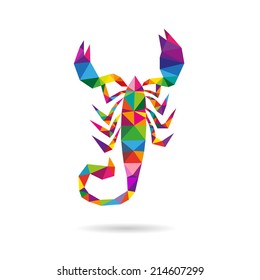 Scorpion abstract isolated on a white backgrounds, vector illustration