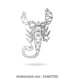 Scorpion abstract isolated on a white backgrounds, vector illustration