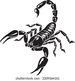 Scorpion Animal Black and White Vector Illustration svg