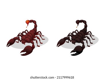 Scorpion animal collection set cartoon illustration vector