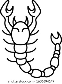 Scorpion  astrology  sign for horoscope or line art icon 