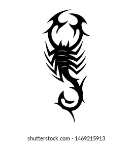 Scorpion Black Sticker Simple Flat Illustration