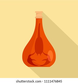Scorpion in bottle icon. Flat illustration of scorpion in bottle vector icon for web design