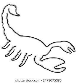 scorpion brush strokes on a white background. Vector illustration.