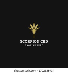 Scorpion CBD logo template design in Vector illustration 