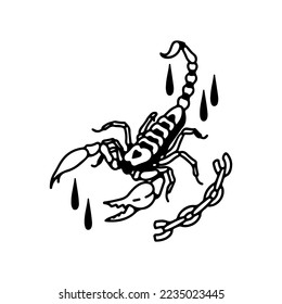scorpion and chain vector illustration svg
