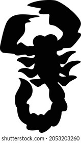 Scorpion character cartoon silhouette vector art and illustration