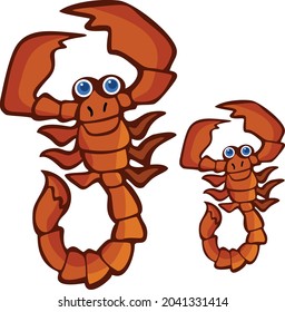 Scorpion character cartoon vector art and illustration
