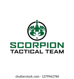 Scorpion Circle Tactical military Logo design For military , Cross Fit, Gym, Game Club, military, tactical, Armory, etc