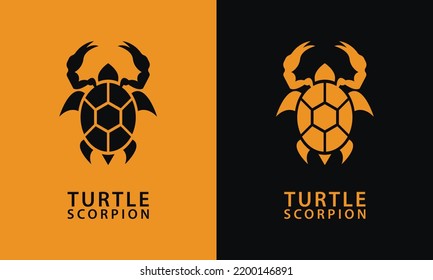 Scorpion claw sea turtle logo icon. Vector illustration design. cartoon turtle.
