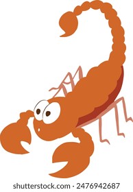 Scorpion with color on white background for children vector illustration