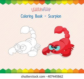Scorpion coloring book educational game