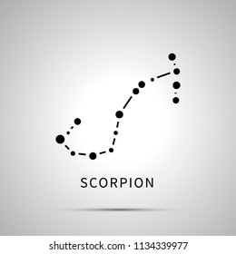 Scorpion constellation simple black icon with shadow on gray