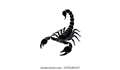 Scorpion with curved tail and claws