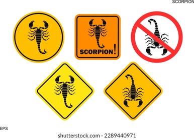 Scorpion danger sign. Isolated scorpion on white background