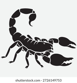 Silueta de diseño de escorpión Silueta de escorpión Ilustración vectorial fondo blanco