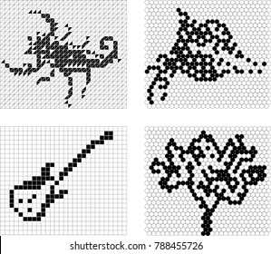 scorpion figure and various object figurines