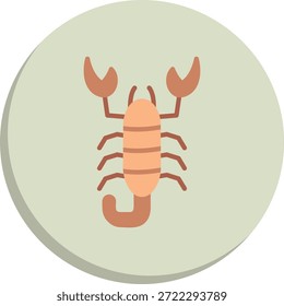 Skorpion-Symbol für flachen Kreis