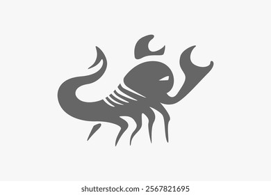 Scorpion funny silhouette logo vektor