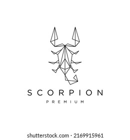 Scorpion geometric polygonal logo design icon template