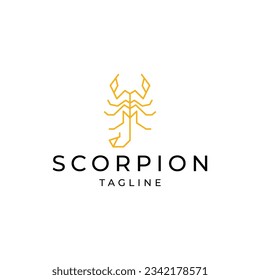 Scorpion geometric polygonal logo design icon template