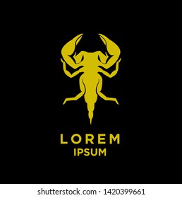 scorpion gold black logo icon design vector illustration