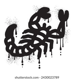Scorpion graffiti with black spray paint svg