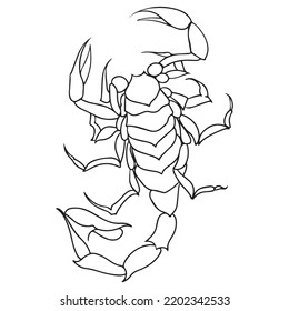 diseño gráfico escorpión ilustración vectorial, dibujo de tatuajes de arte, dibujo a mano, uso de impresión