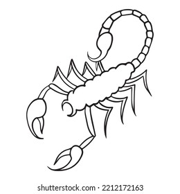 scorpion graphic design vector illustration, art tattoo sketch, hand draw, print use
