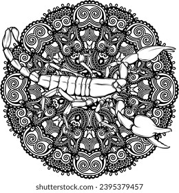 scorpion graphic design vector illustration,art tattoo sketch,hand draw,print use